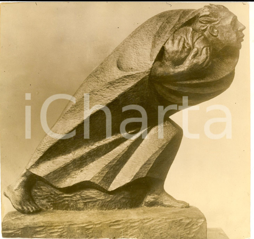 Fotografia d epoca originale 1930 ca ART Ernst BARLACH The Refugee Photo sculpture 18x17 cm 1
