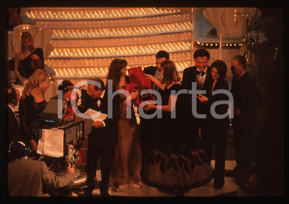 35mm vintage slide* 1997 FESTIVAL SANREMO Piero CHIAMBRETTI e Mike BONGIORNO 12