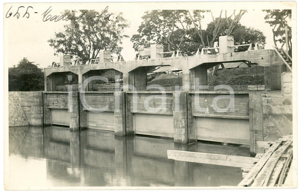 1930 ca CONGO - KATANGA - MWADINGUSHA - Ecluses *Photo L. GABRIEL 655 Fotografia originale d'epoca, in formato cartolina postale.FOTOGRAFO: L&eacute;opold Gabriel - Panda - Katanga  GOOD/buono  Formato: 14x9 cm originale e autentica 1