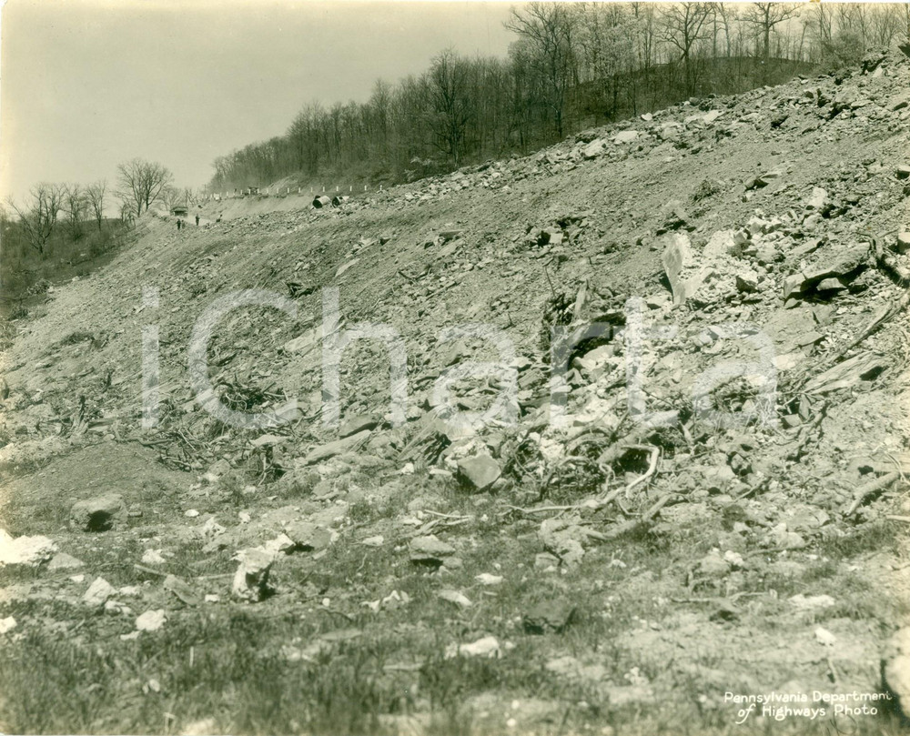 Fotografia d epoca originale 1934 FAYETTE COUNTY, PENNSYLVANIA USA Costruzione Route 50 DONORA CONSTRUCTION 1