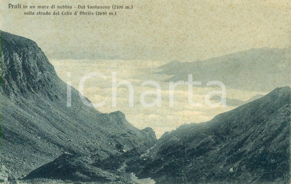 Cartolina originale da collezione 1930 COLLE D'ABRIES (TO) Veduta di PRALI dal Monte FONTANONE *Cartolina FP VG 1
