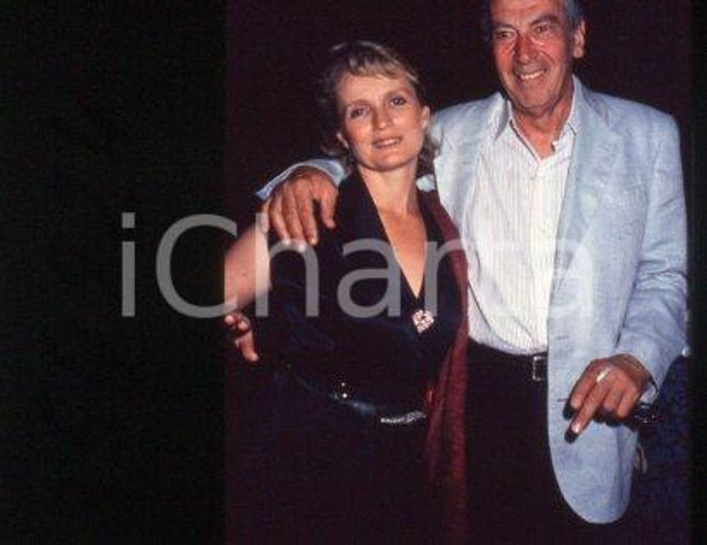 35mm vintage slide* 1991 VENICE Roger VADIM & wife Marie Christine BARRAULT (12)