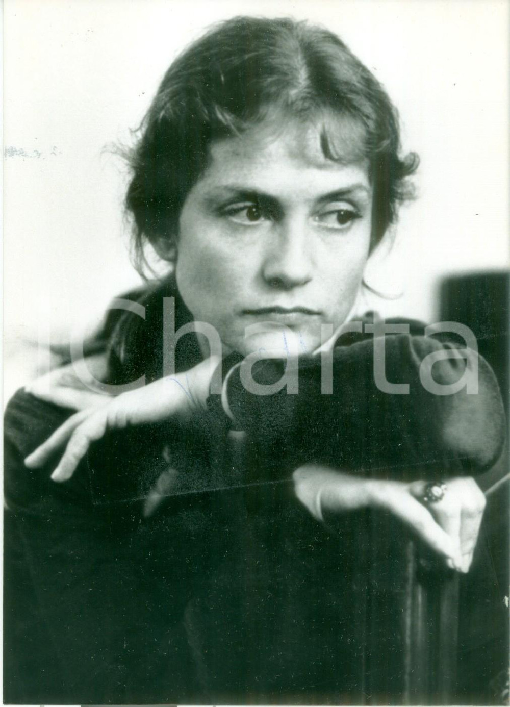Fotografia d epoca originale 1989 PARIS Ritratto dell attrice Isabelle HUPPERT Vera fotografia 1