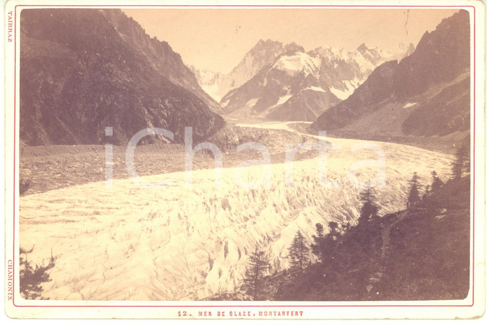 1890 ca ALPES Mer de Glace - MONTANVERT - Photo TAIRRAZ CHAMONIX 17x11 cm  Fotografia d'epoca, su cartoncino rigido.FOTOGRAFO: Pierre Tairraz - ChamonixCONDIZIONI: GFORMATO: 17x11 cm    originale e autentica 1