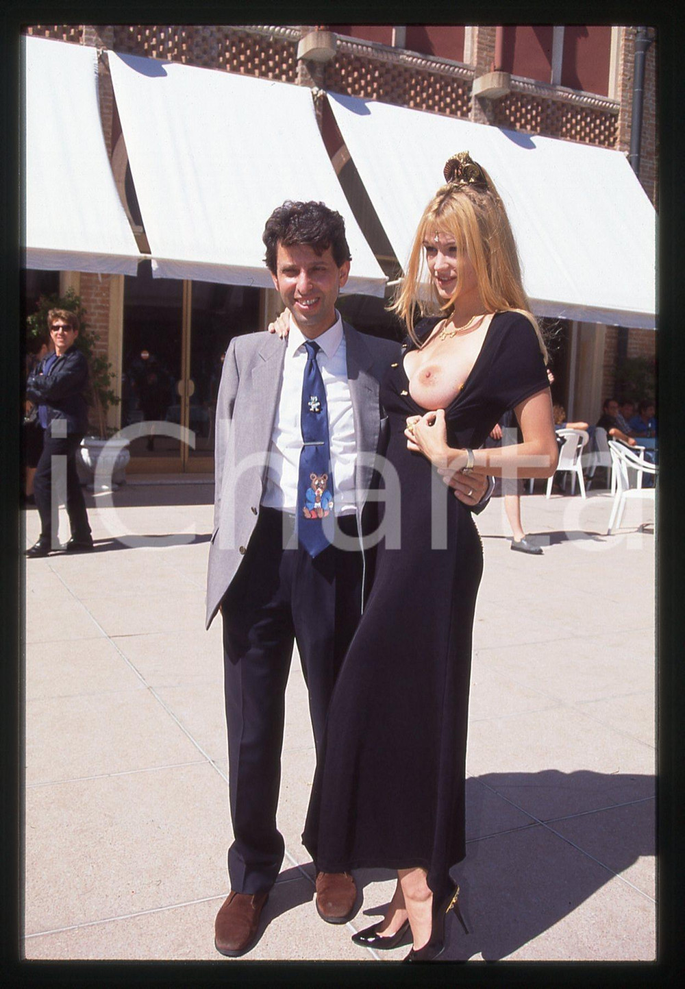 35mm vintage slide* 1995 VENEZIA LIDO - Eva HENGER e Riccardo SCHICCHI (5)