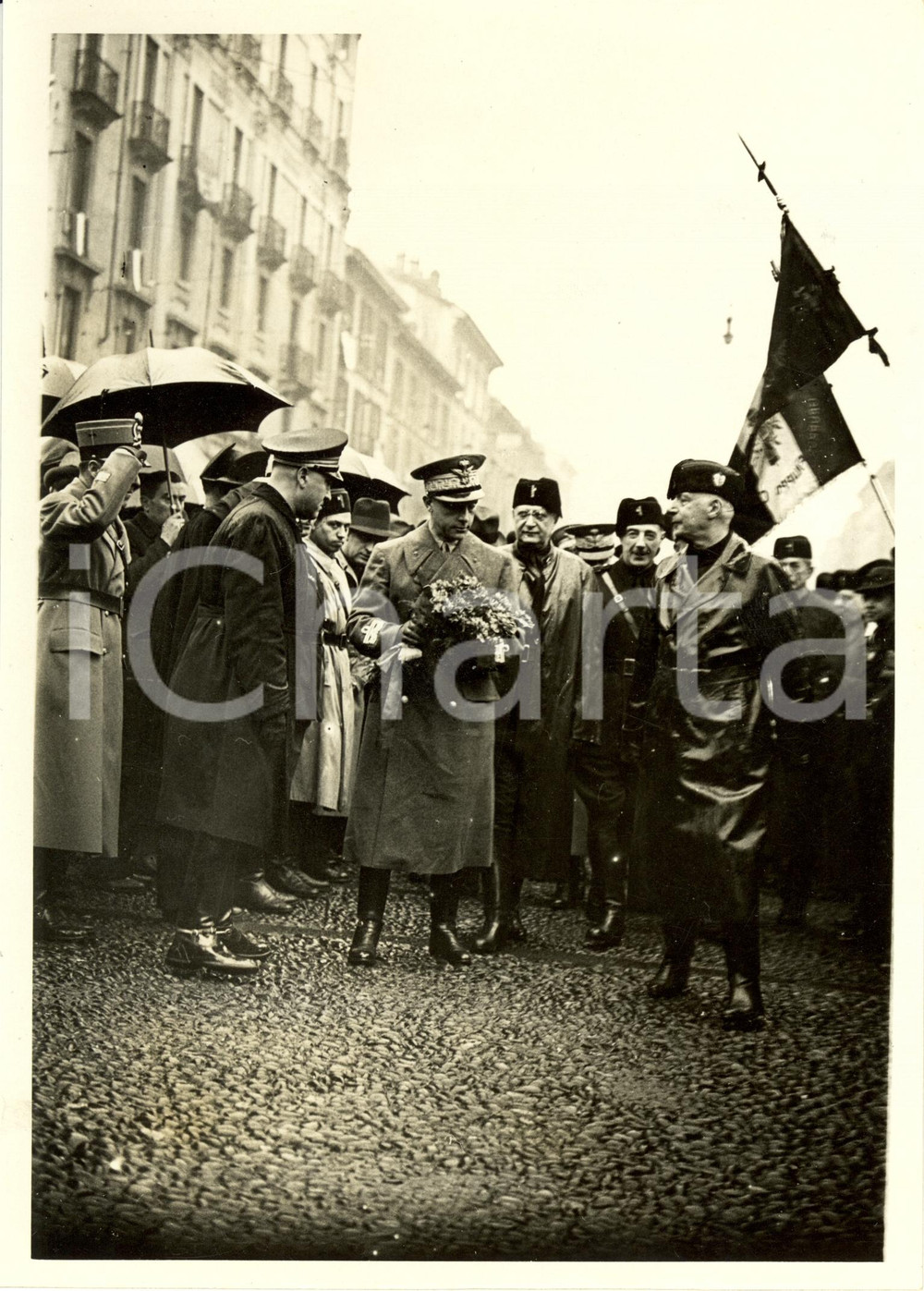 Fotografia d epoca originale 1937 MILANO Porta VITTORIA  Anniversario Cinque Giornate  Duca BERGAMO Foto 1
