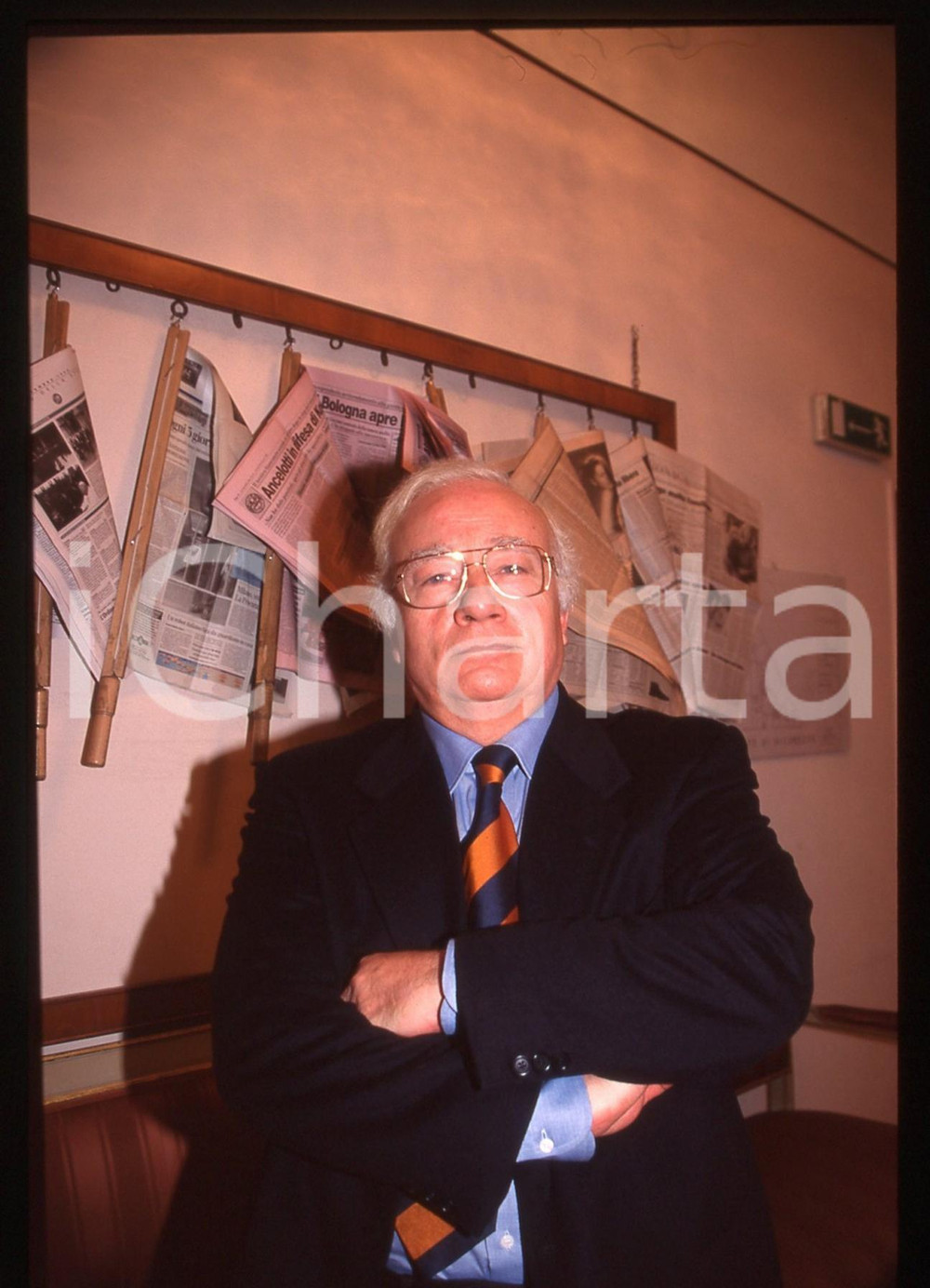 35mm vintage slide* 1990 ca ITALIA Paolo PISANÒ Ritratto del giornalista (9)