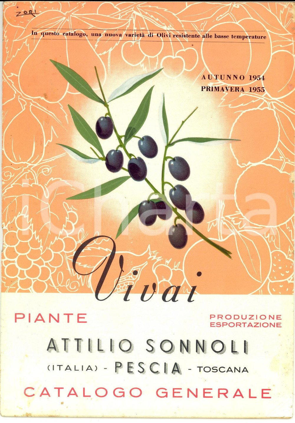 Materiale pubblicitario d’epoca 1959 PESCIA PT Vivai Attilio SONNOLI Catalogo generale piante 36 pp. 2 1