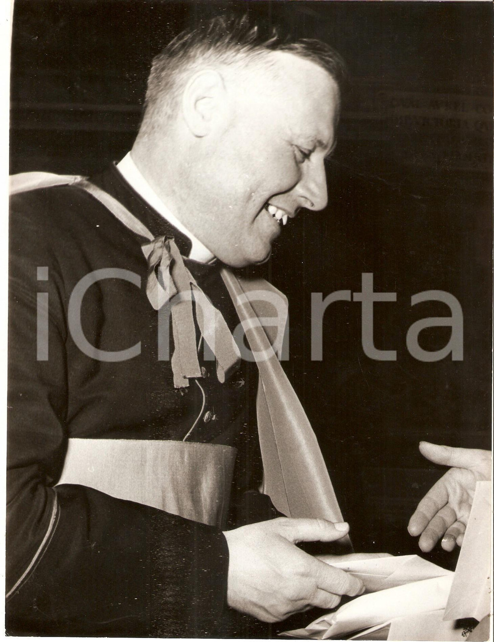 Fotografia d epoca originale 1955 ca VATICANO Ritratto di Monsignor Angelo DELL ACQUA Fotografia 18x24 cm 1