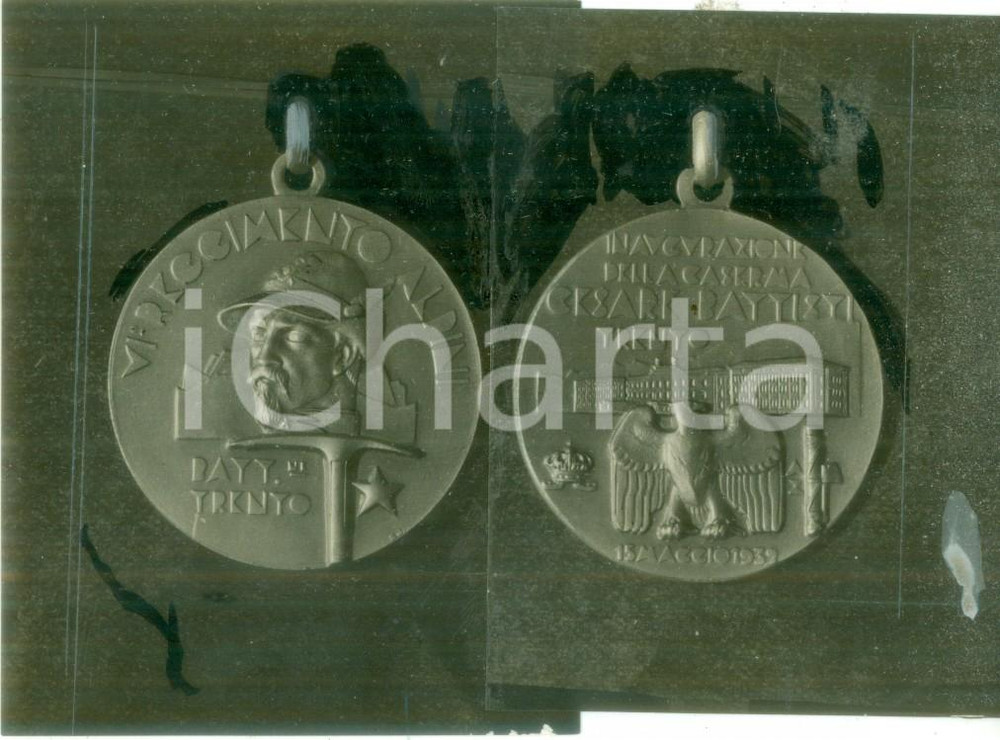 Fotografia d epoca originale 1932 TRENTO VI Reggimento Alpini FOTOGRAFIA COEVA della medaglia nuova caserma 1