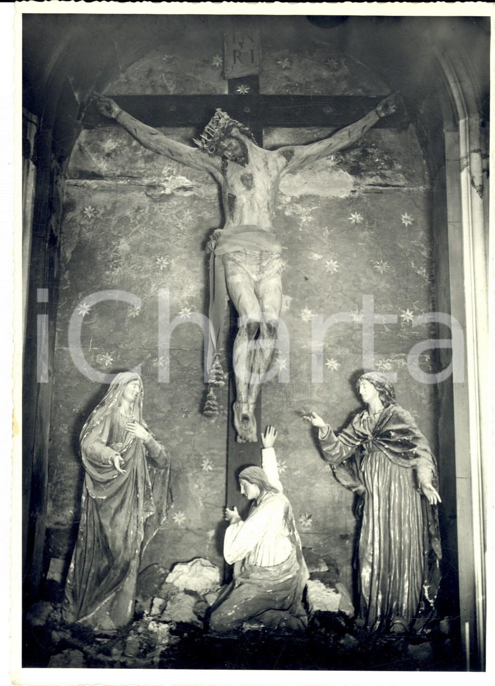 Fotografia d epoca originale 1960 ca GAETA Cappella del SS. CROCIFISSO Foto Marcello MILANA 13x18 1
