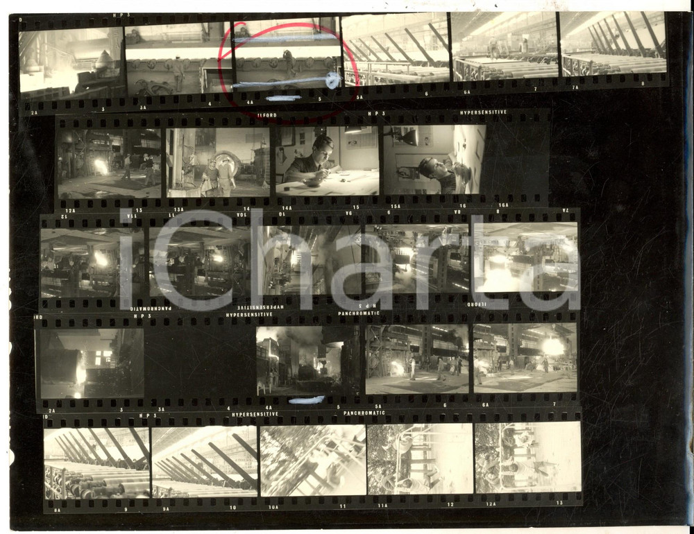 Fotografia d epoca originale 1960 ca MILANO Acciaierie FALCK Scene di produzione industriale Foto 24 provini 1