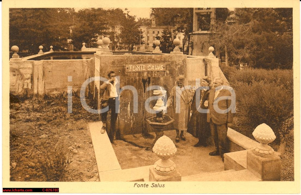Cartolina originale da collezione Abano Terme anni  30 Fonte Salus Cartolina postale animata 1