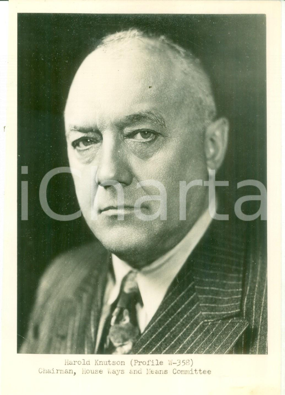 Fotografia d epoca originale 1945 ca USA Harold KNUTSON Politico e giornalista Fotografia 1