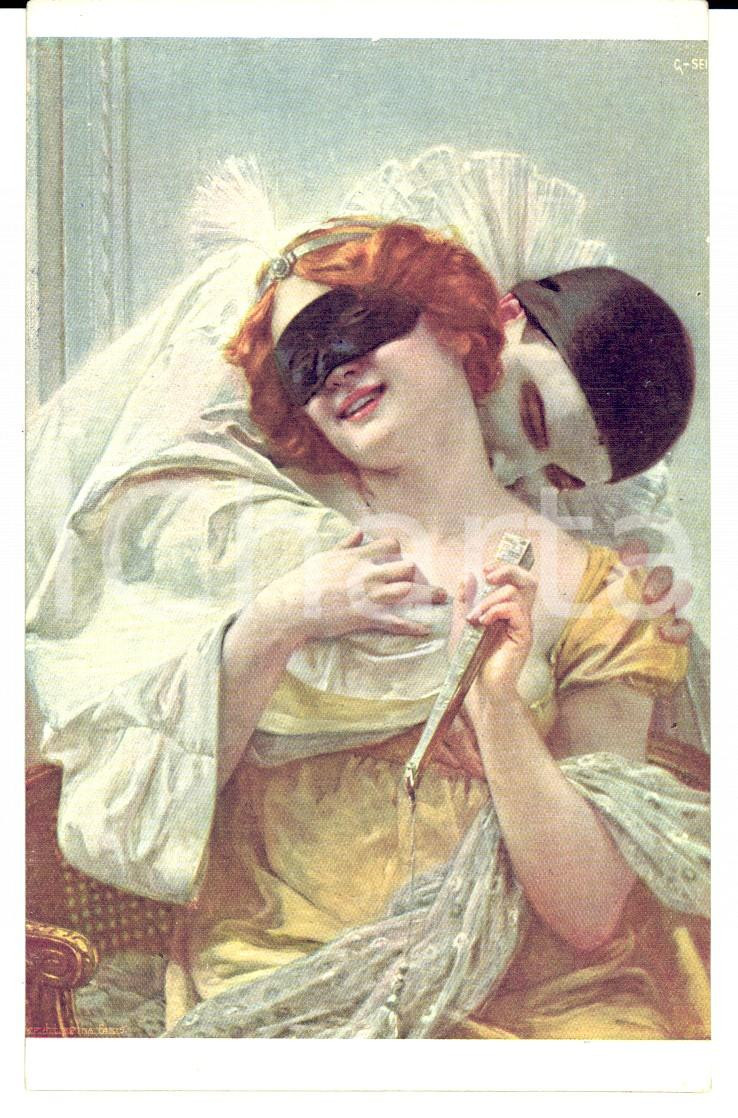 Cartolina originale da collezione 1927 PIERROT vince le resistenze della sua dama *Cartolina COSTUMI FP 1
