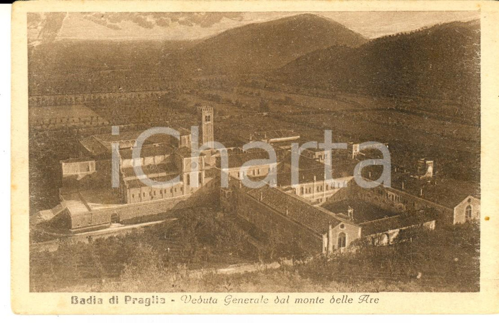 Cartolina originale da collezione 1920 ca TEOLO PD Abbazia di PRAGLIA con monte delle ARE Cartolina FP NV 1