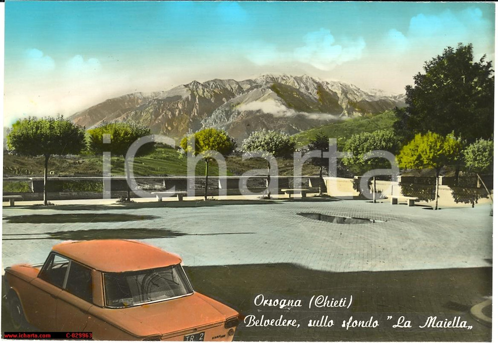 Cartolina originale da collezione 1967 ORSOGNA Belvedere con auto  Prinz in sosta FG VG 1