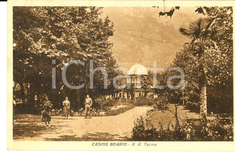 Cartolina originale da collezione 1938 CASINO BOARIO BS Veduta delle Regie Terme Cartolina ANIMATA FP VG 1