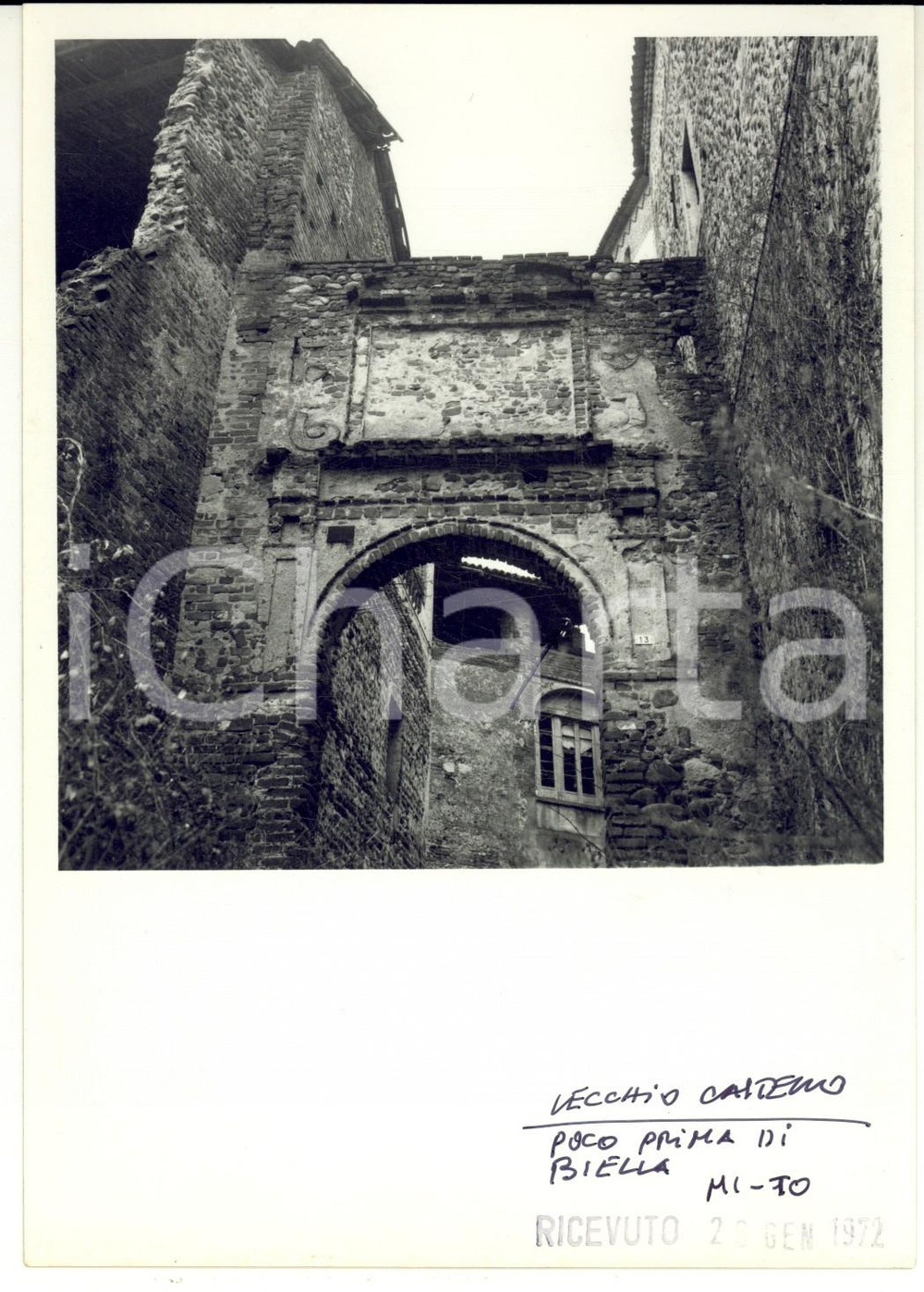Fotografia d epoca originale 1972 Castello di MASSAZZA BI Veduta della rocchetta Foto ARTISTICA 13x18 cm 1