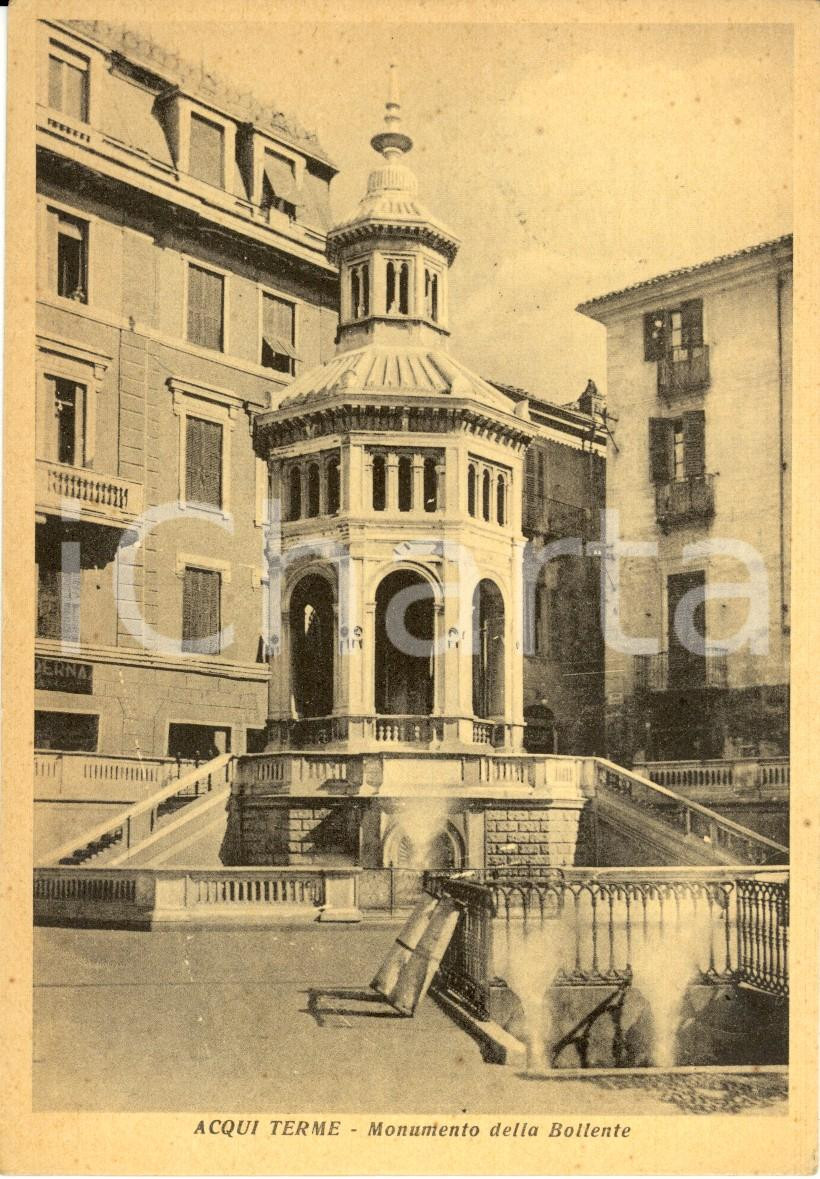Cartolina originale da collezione 1952 ACQUI TERME AL Monumento Fontana della BOLLENTE Cartolina FG VG 1