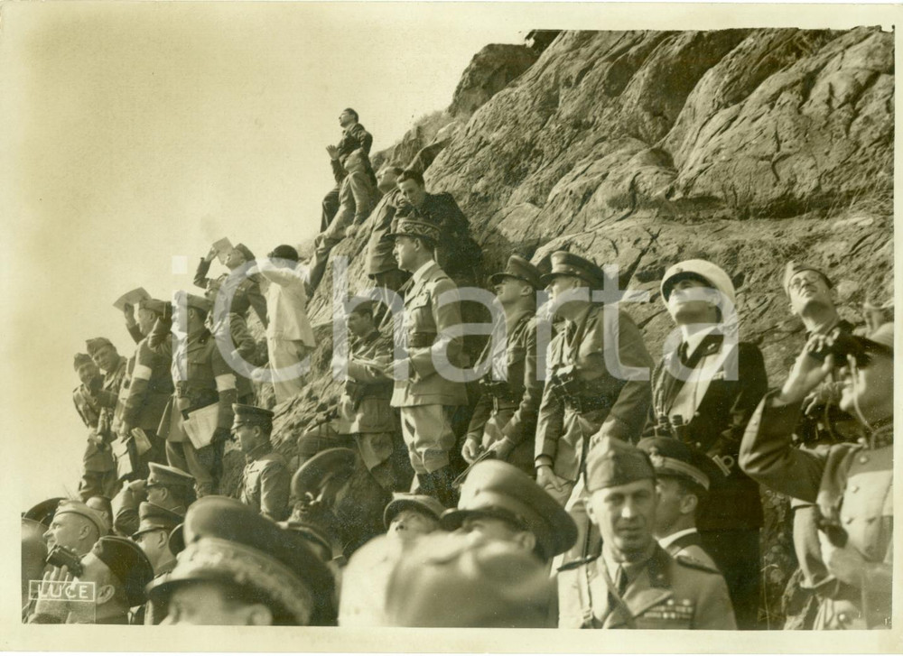 Fotografia d epoca originale 1939 PIEMONTE Addetti militari esteri a Grandi Manovre Fotografia 1