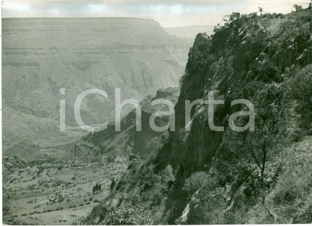 Fotografia d epoca originale 1934 ETIOPIA Veduta aerea del letto del NILO AZZURRO Fotografia 1