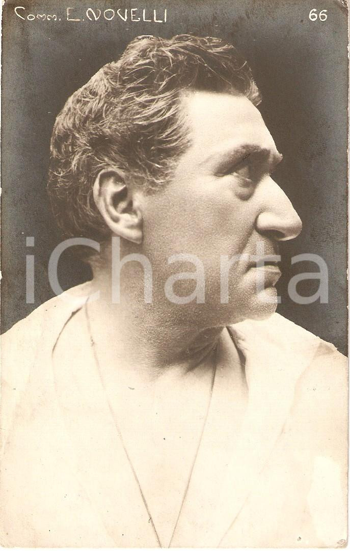 Cartolina originale da collezione 1943 TEATRO Ermete NOVELLI Ritratto di profilo *Cartolina FP NV 1