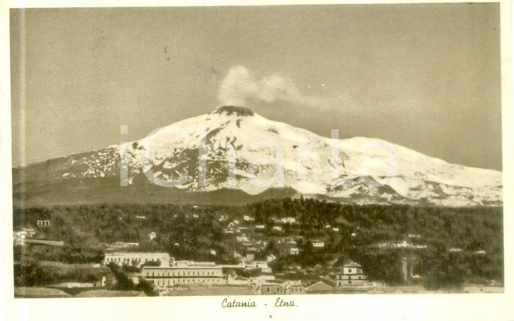 Cartolina originale da collezione 1935 ca CATANIA Veduta dell ETNA fumante Cartolina postale FP NV 1