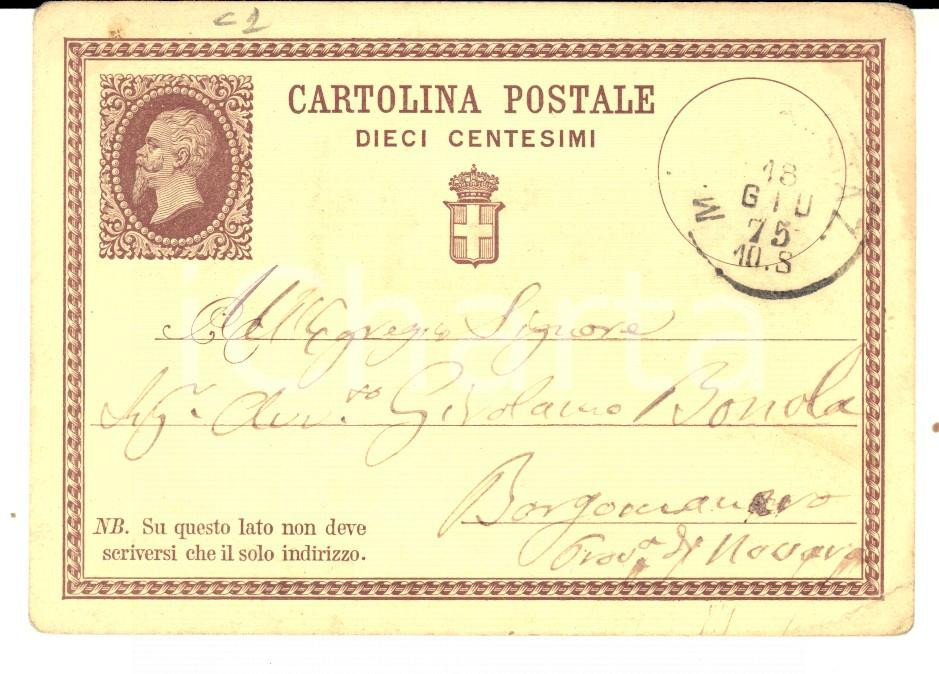 Cartolina originale da collezione 1875 MILANO Visita di un amico all avv. Girolamo BONOLA Cartolina postale 1