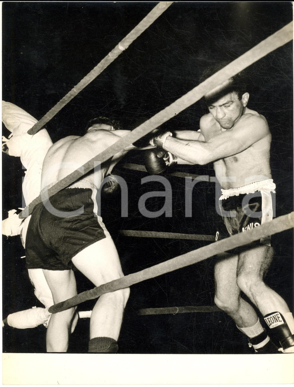 1957 GENOVA BOXE Incontro Mario D'AGATA - Roland ROY - Foto 18x24 cm