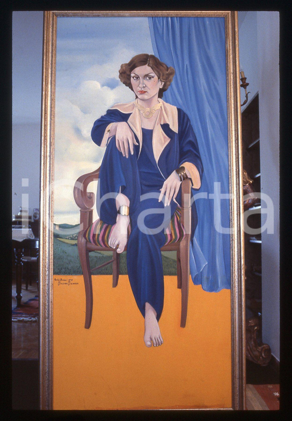 35mm vintage slide* 1990 ca MILANO - Paola BUZZI - Ritratto di Paloma PICASSO 2