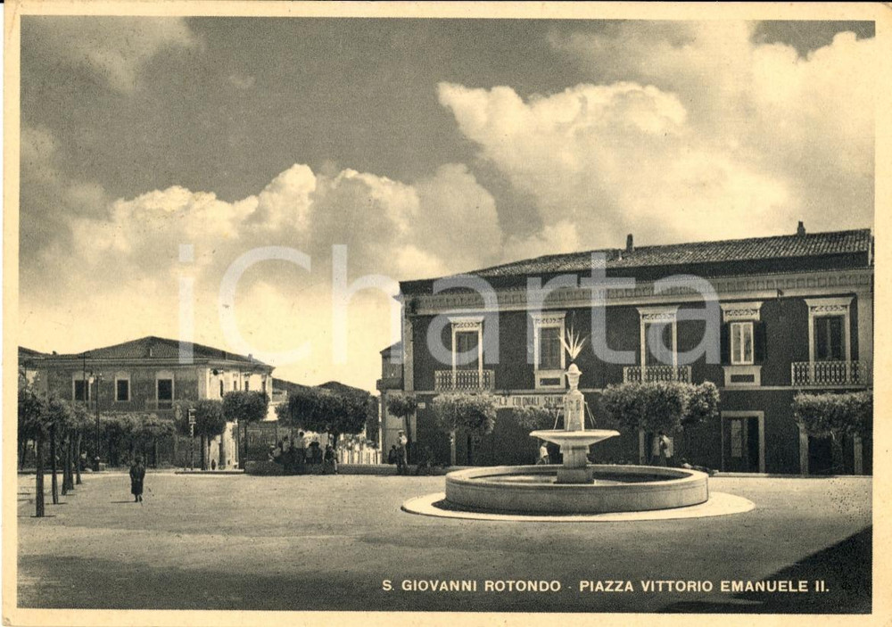 Cartolina originale da collezione 1940 SAN GIOVANNI ROTONDO Piazza VITTORIO EMANUELE II 1