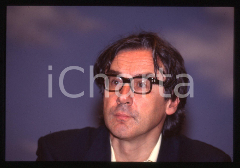 35mm vintage slide* 1985 ca ITALIA Giulio GIORELLO durante una conferenza (4)