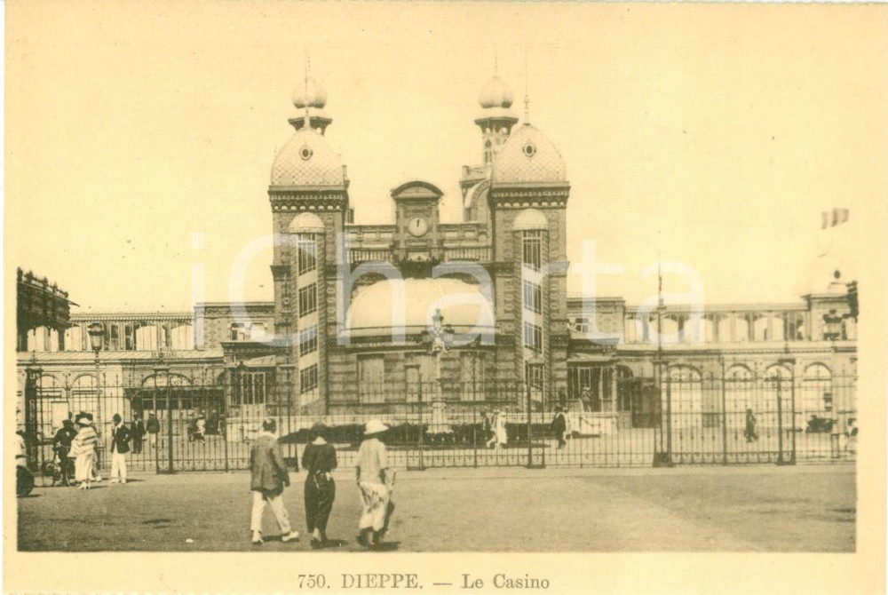 Cartolina originale da collezione 1930 ca DIEPPE F Ingresso e facciata del CASINO Cartolina FP NV 1