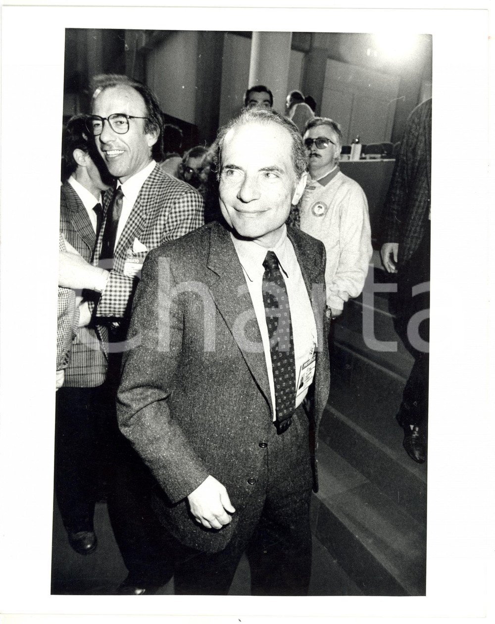 Fotografia d epoca originale 1987 RIMINI 44° Congresso PSI  Enrico MANCA 2 Foto VINTAGE 20x25 1