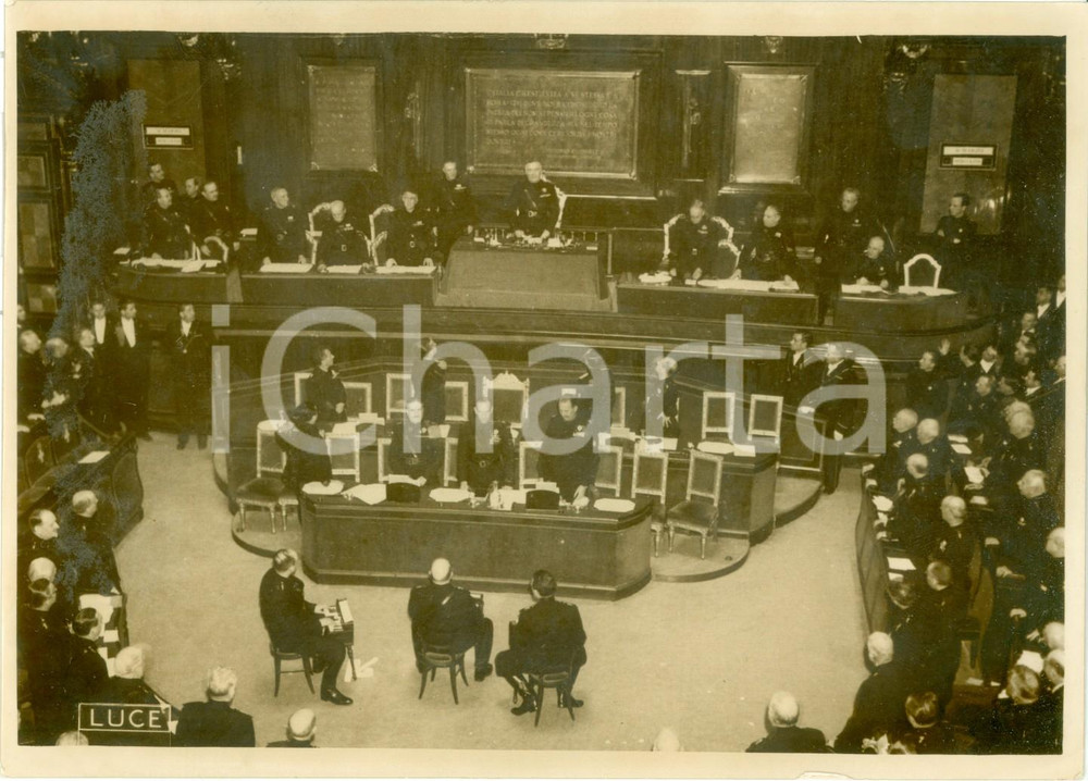 Fotografia d epoca originale 1938 ROMA Il Senato crea il grado di MARESCIALLO DELL IMPERO Fotografia 1