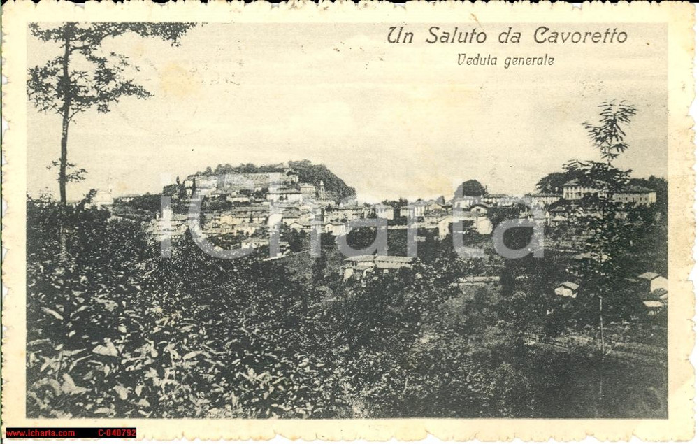 Cartolina originale da collezione 1920 Torino Quartiere Cavoretto - Veduta generale 1