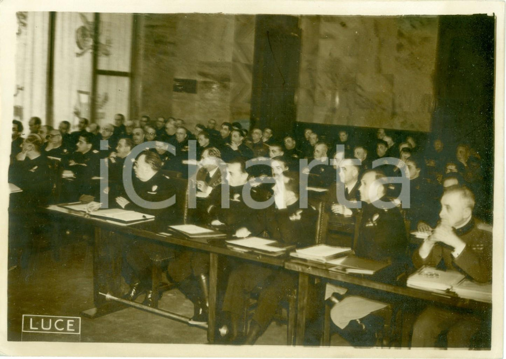 Fotografia d epoca originale 1938 ROMA Riunione della Commissione dell AUTARCHIA presieduta dal DUCE Foto 1