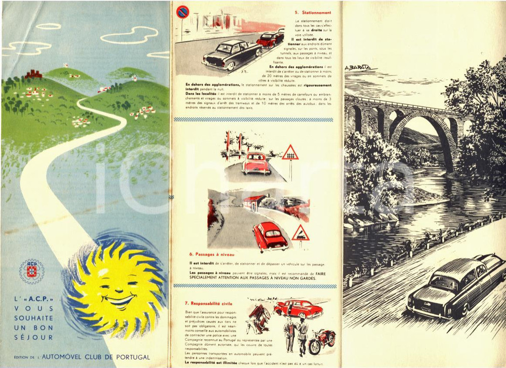 1956 ACP Automòvel Club de Portugal - Regole di guida *Pieghevole illustrato