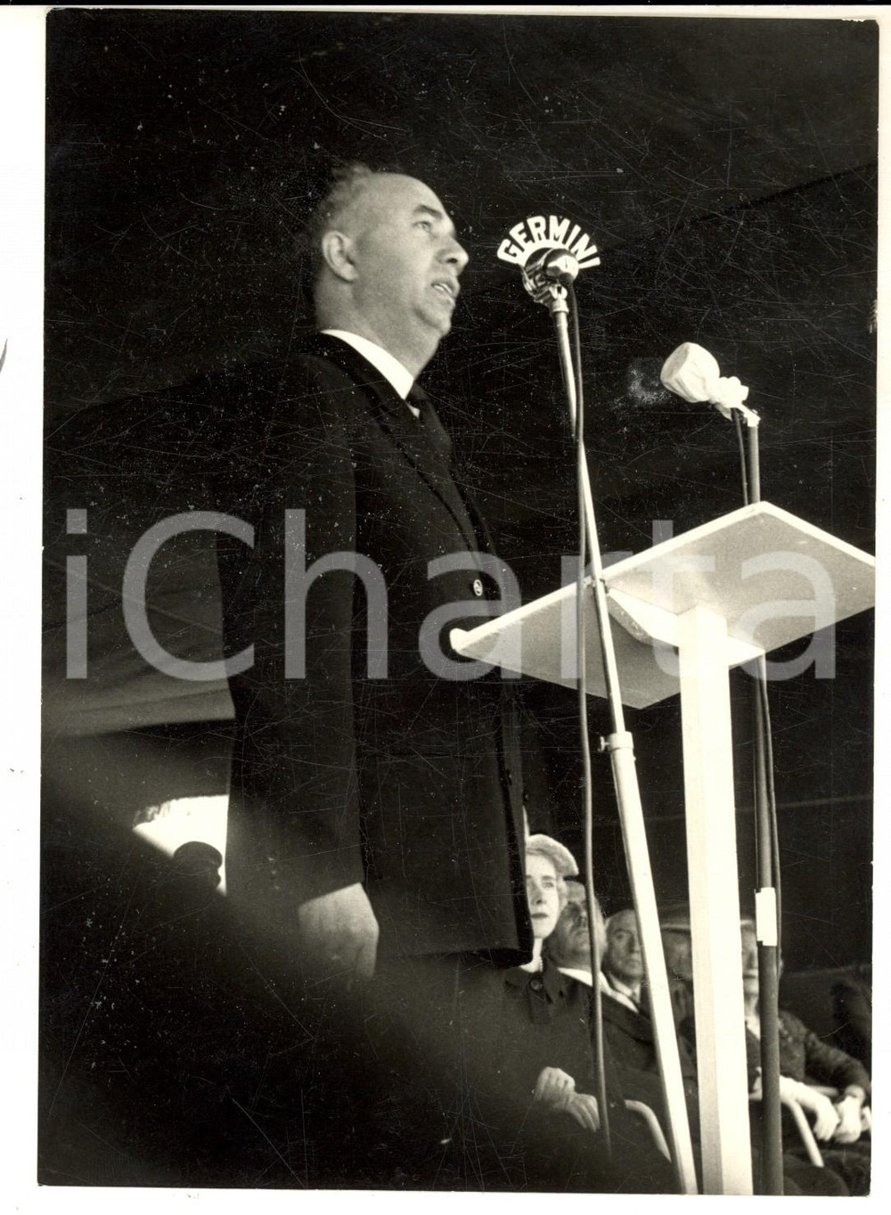 Fotografia d epoca originale 1954 NETTUNO Cimitero Americano  Paolo Emilio TAVIANI al MEMORIAL DAY Foto 1