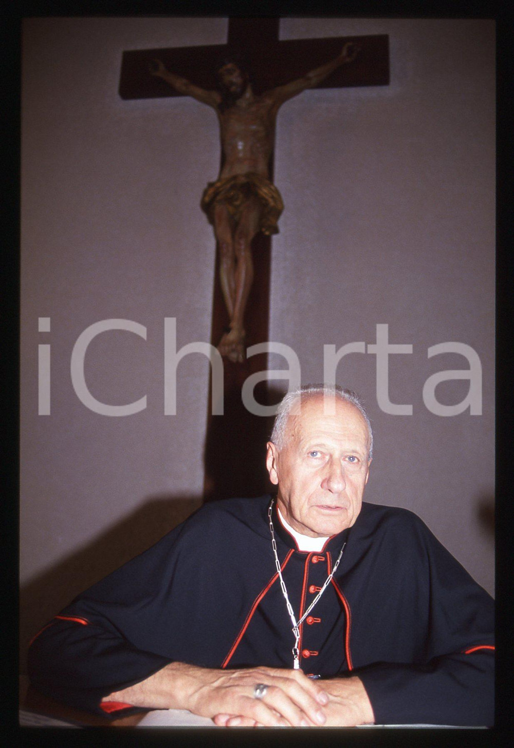 35mm vintage slide* 1990 ca VATICANO Roger ETCHEGARAY ritratto del cardinale (4)