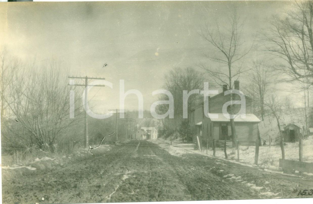 Fotografia d epoca originale 1912 WELLSBORO, PENNSYLVANIA USA Strada statale prima dei lavori Fotografia 1