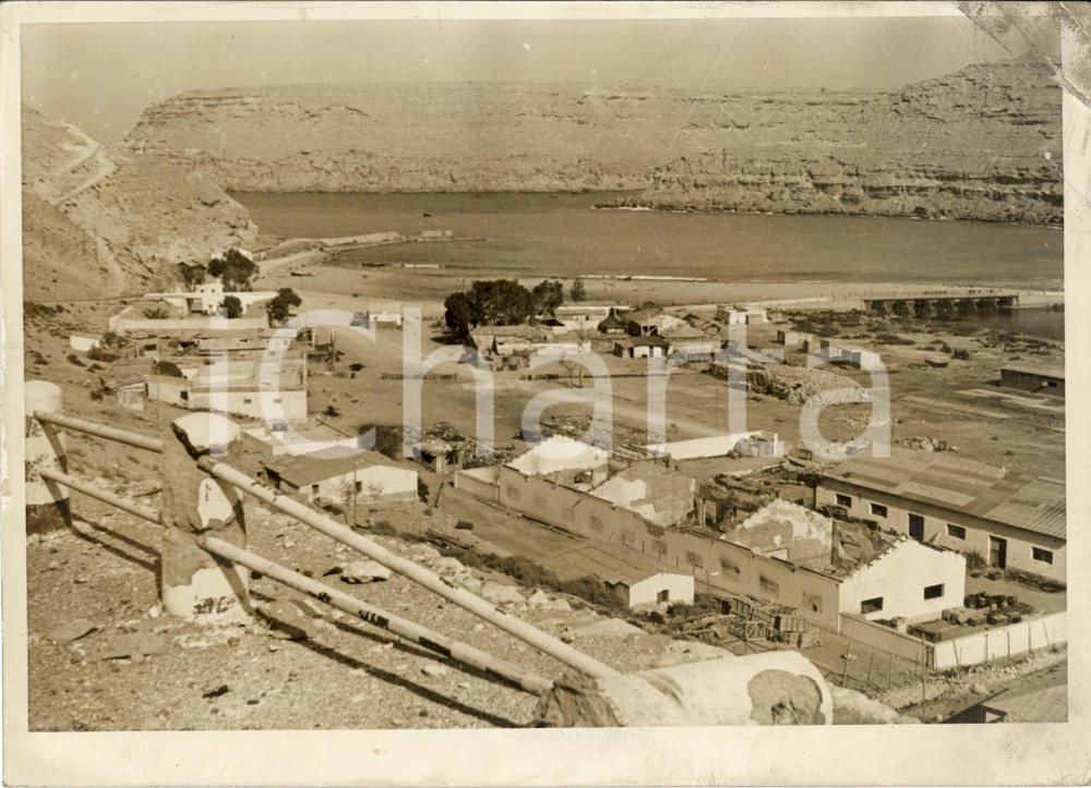 Fotografia d epoca originale 1941 BARDIA LIBIA WW2 La cittÃ  semidistrutta e il porto Fotografia 1