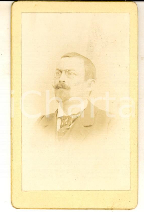 Fotografia d epoca originale 1910 ca FRANCE Portrait d homme avec des lunettes Photo VINTAGE CDV 1