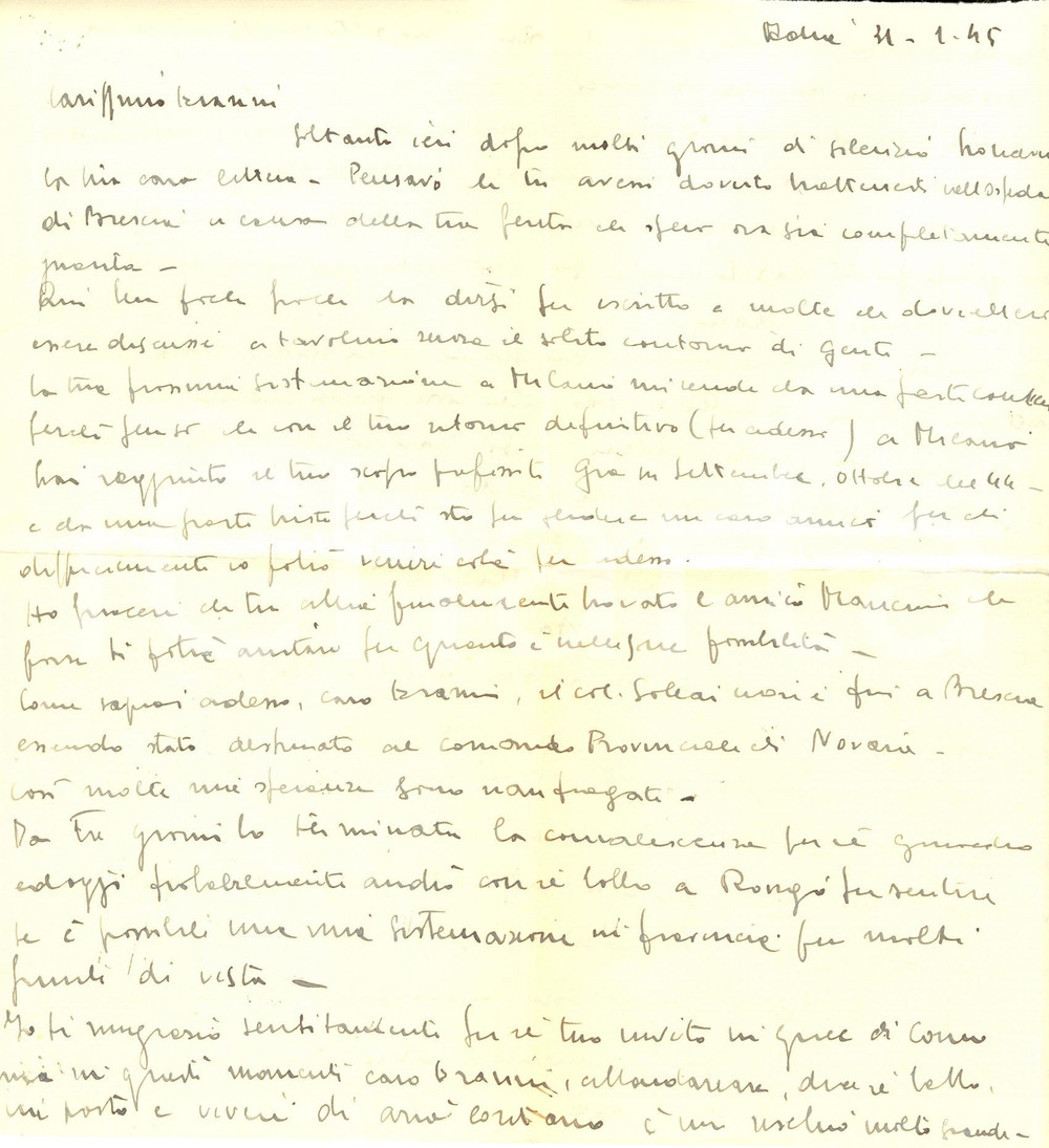 Documento originale, autentico 1945 WW2 RSI ADRIA RO I cacciabombardieri girano sulle nostre teste Lettera 1