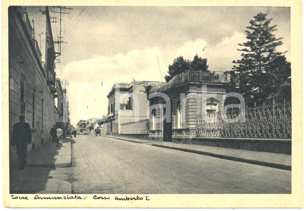 Cartolina originale da collezione 1940 ca TORRE ANNUNZIATA NA Scorcio Corso UMBERTO I Cartolina ANIMATA FG NV 1