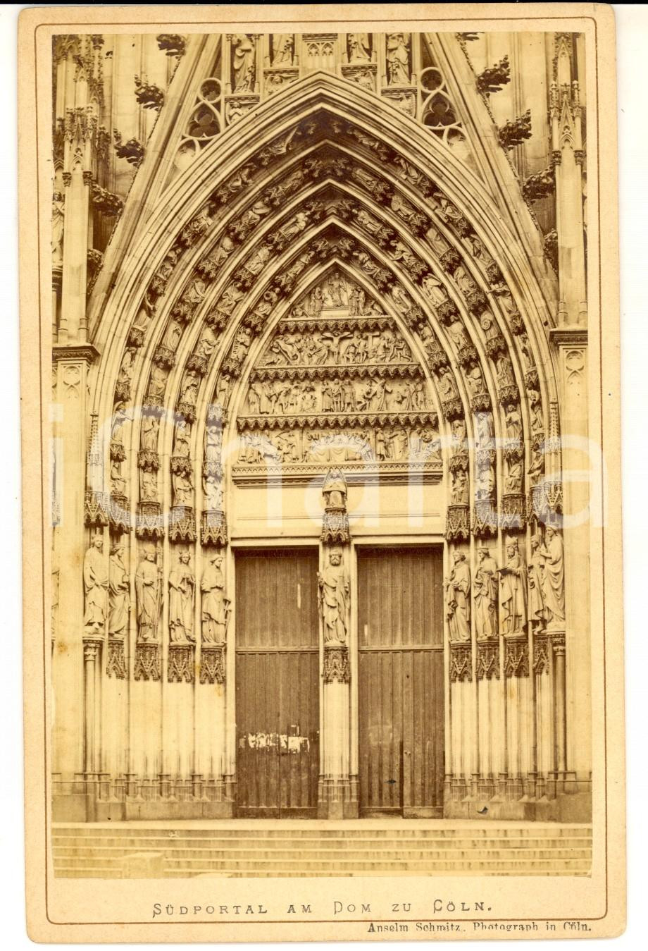 Fotografia d epoca originale 1880 KOELN Sudportal am Dom  Photo Anselm SCHMITZ 17x11 cm VINTAGE 1