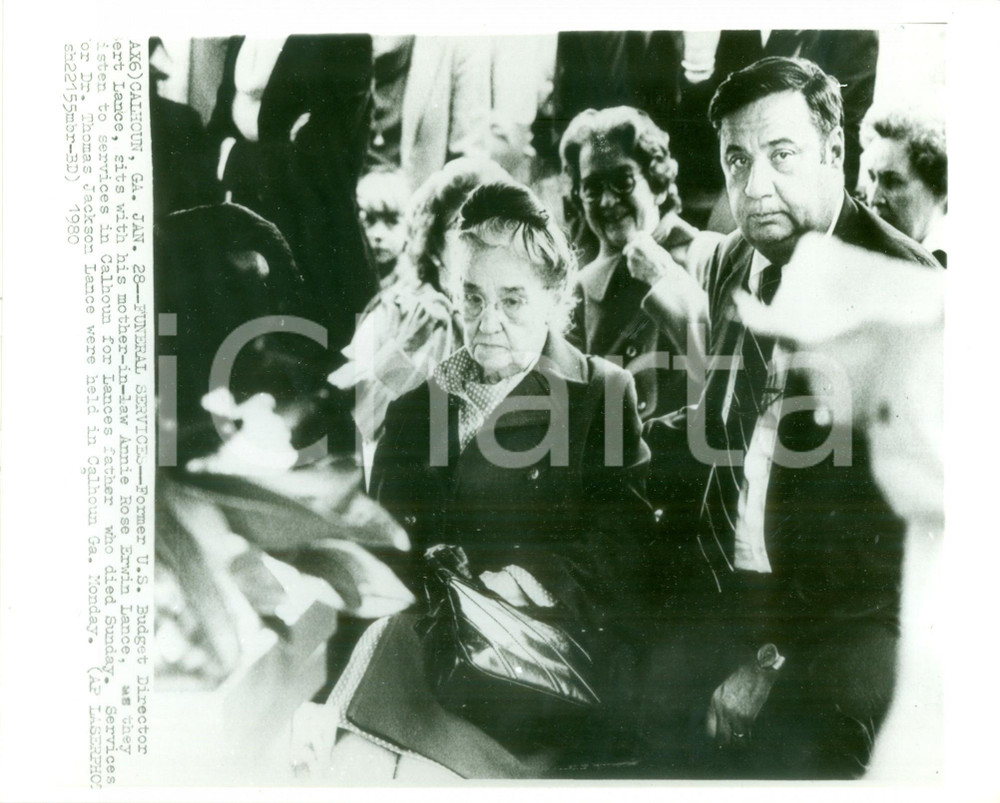 Fotografia d epoca originale 1980 CALHOUN, GEORGIA USA Funerali di Thomas Jackson LANCE politico Fotografia 1