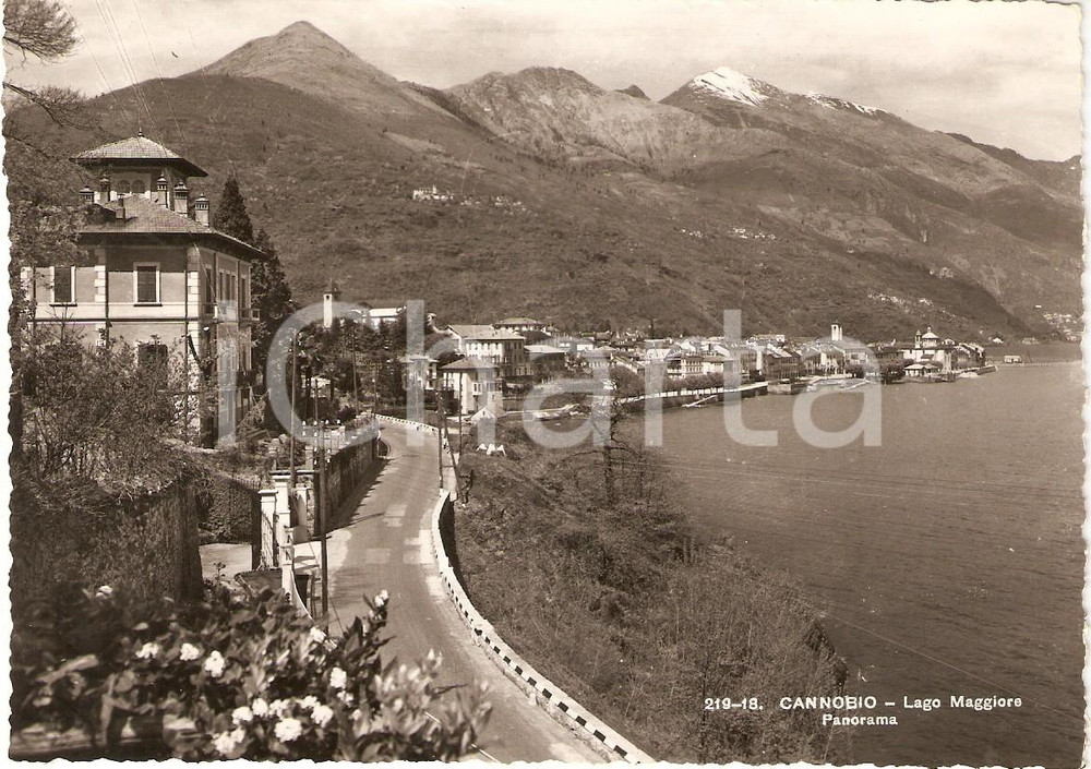 Cartolina originale da collezione 1955 ca CANNOBIO VB Panorama con LAGO MAGGIORE Cartolina FG NV 1
