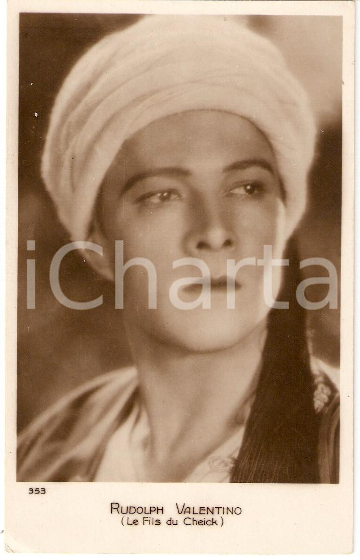 Cartolina originale da collezione 1926 RUDOLPH VALENTINO  Cartolina postale LE FILS DU CHEICK FP NV 1